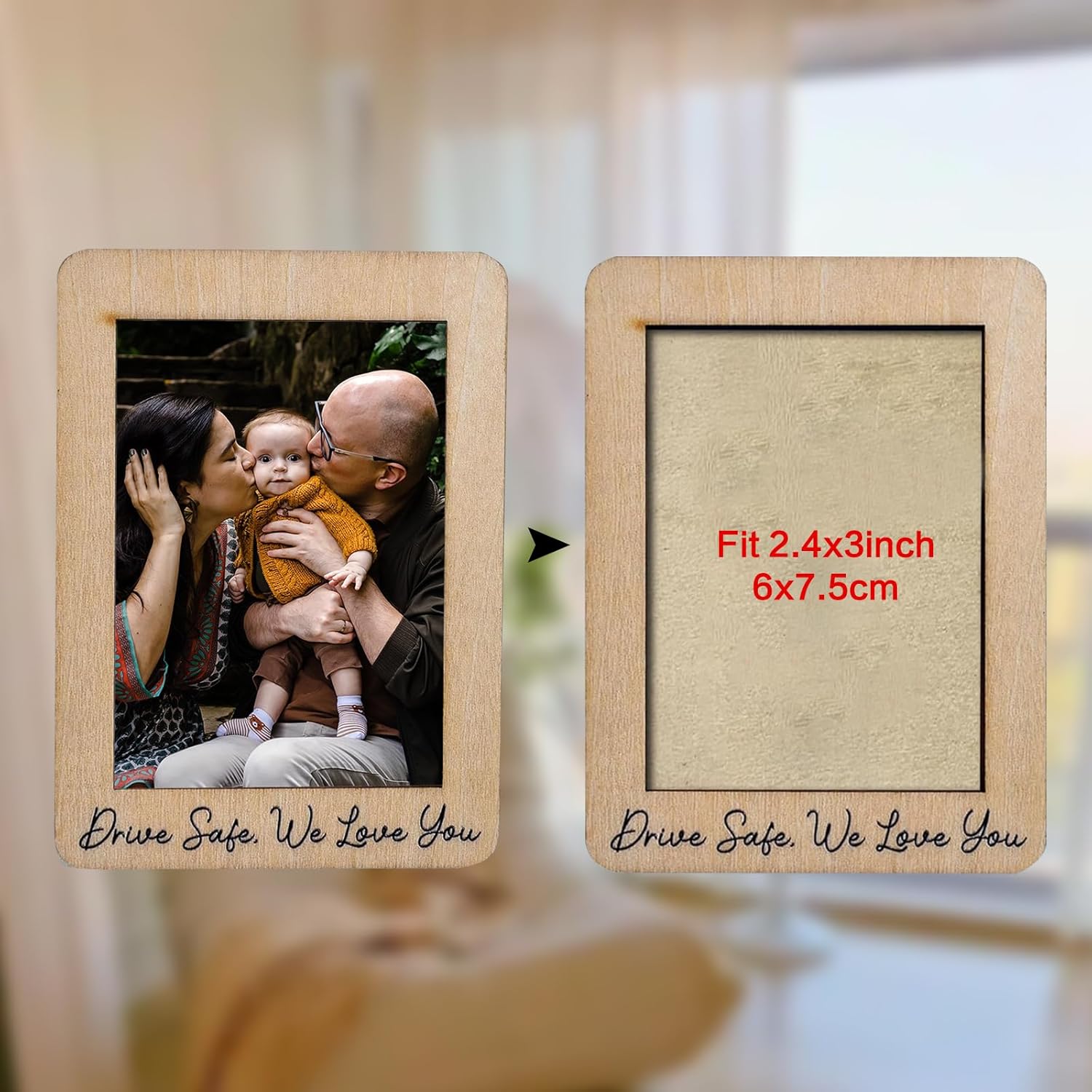 EVKILKJS Car Visor Picture Frame With Clip, Gifts For Dad Drive Safe I Love You Clip,Car Decor Hanging Photo Frame, Picture Frame For Car - Image 4