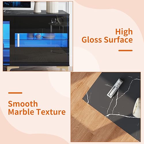 Miniatura 6 de FUTERMUS LED TV Stand for 55606570 inch TV - Gaming Entertainment Center with Tempered Glass Storage, 63" Modern TV Stand for Living Room Bedroom