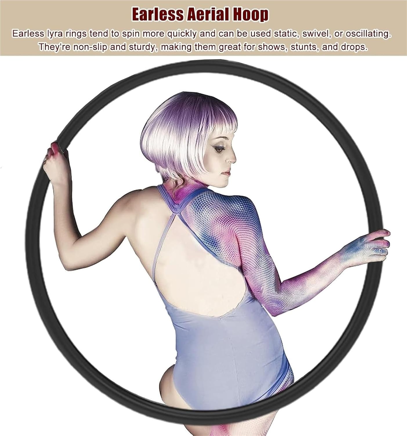Aerial Hoop, Hoop Swing Aerial Ring Hoop Yoga Ring for Dance Fitness, Home Gym Studio Aerial Yoga Equipment