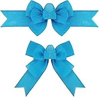 Vista 31 de 2 Piezas Lazos de Arpillera Prefabricados Hechos a Mano con Cinta con Alambre Negro para Coronas Decoraciones de Árbol Envoltura de Regalo