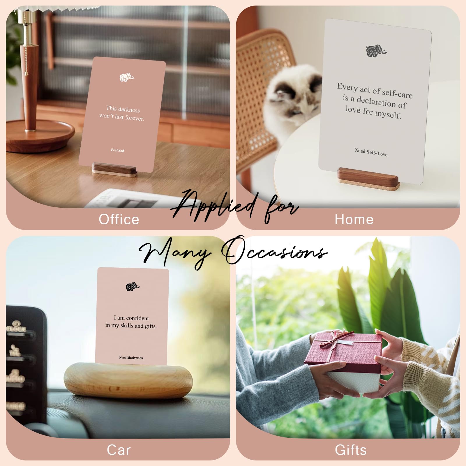 Baraja de tarjetas de afirmación, 120 tarjetas de afirmación positiva para mujeres y hombres, citas positivas para el cuidado personal, regalo edificante para mujeres