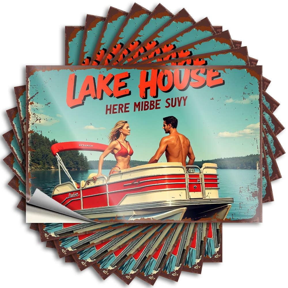 Indoor Fall Decor, Funny Sticker Girls Laptop Lake House Vacation Adventure | Great Waterproof Vinyl Stickers(6X9CM)