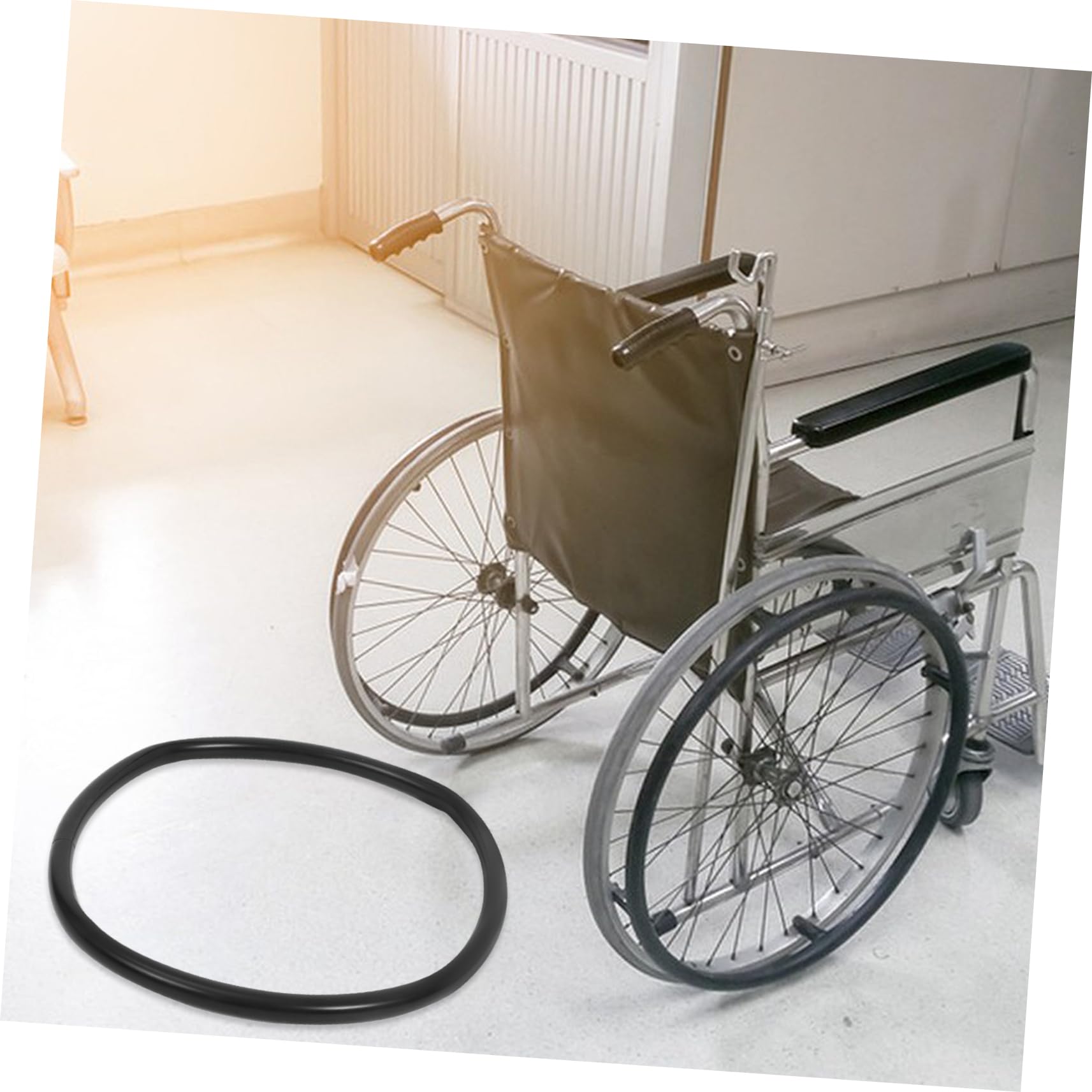 Funda de Silicona Antideslizante para Aro de Empuje de Silla de Ruedas | Negro, 1 Par, Caucho Flexible, Ajuste para Ruedas Traseras, Accesorio para Adultos