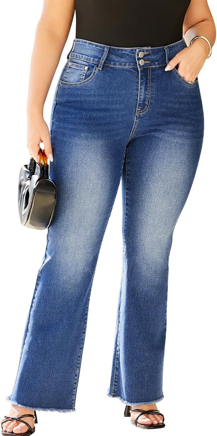 Stretchy Bootcut Jeans for Women High Waisted Jeans for Women with Pockets (Regular)
