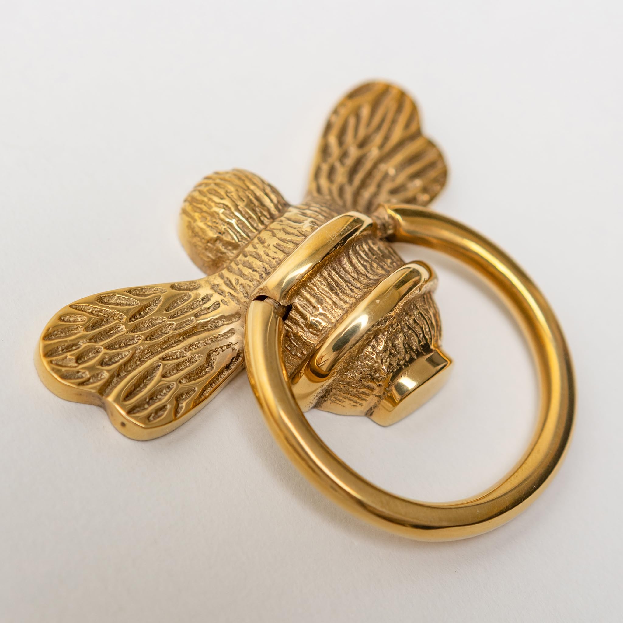 Brass bee Bee Ring Drawer Pulls Drawer Knob| Brass Finish | Bee Drawer Handle Solid Cabinet knob | Cupboards Doors Cabinets