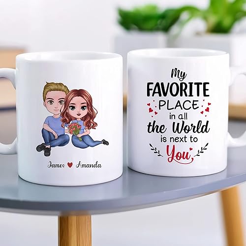 Miniatura 13 de Gossby Taza personalizada para parejas, regalo para esposa, novia, marido, novio con diseño, nombre, San Valentín, aniversario, boda, regalo