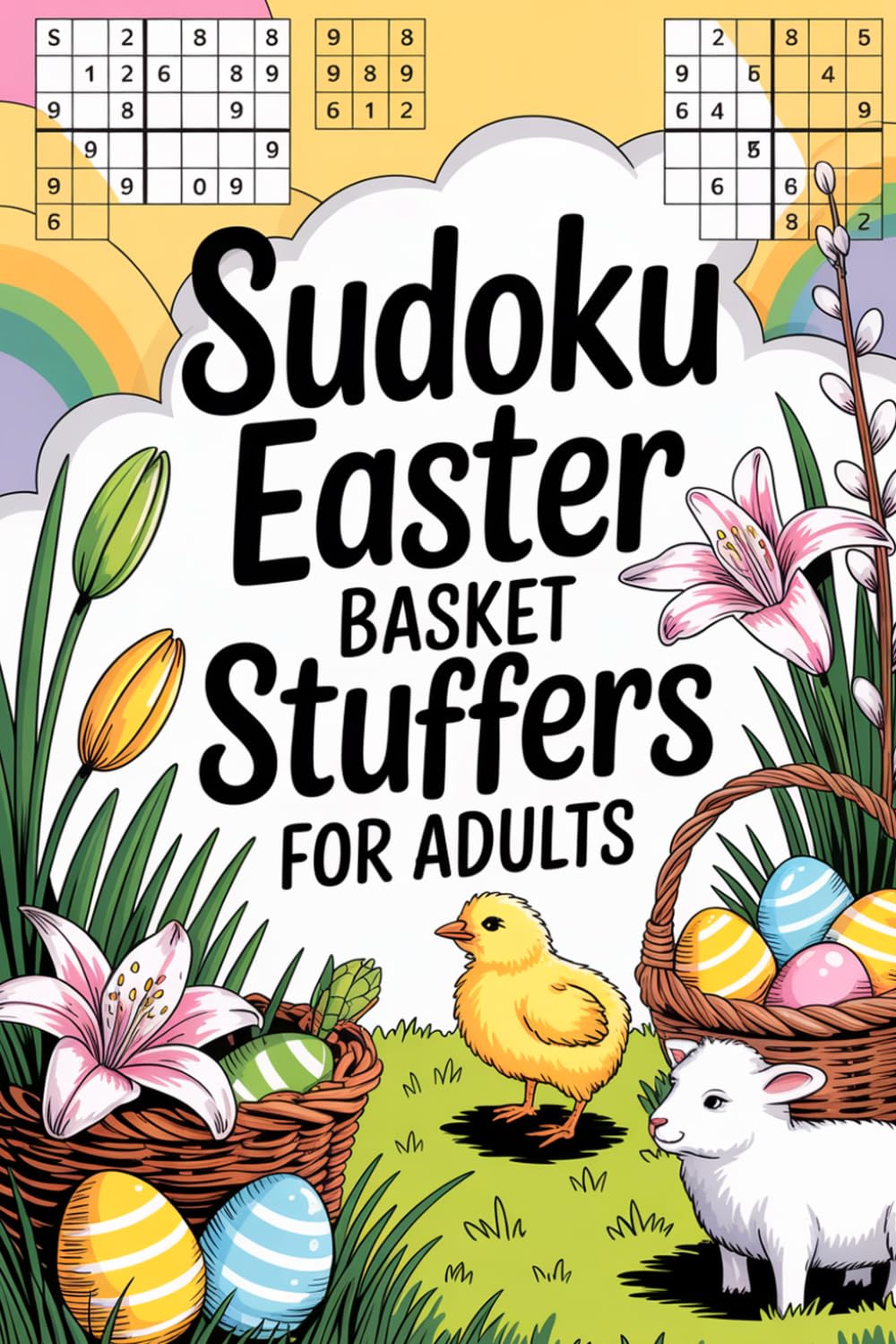Sudoku Easter Basket Stuffers for Adults: Easy to Hard Logic Puzzle Book with Spring Theme and Solutions