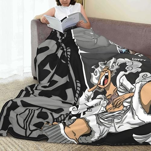Miniatura 5 de Luff Gear - Manta de anime, 5 mantas de franela de microforro polar suaves y acogedoras para fanáticos del anime, manta de viaje ligera para