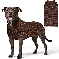 Vista 33 de KYEESE Suéter para Perros Grandes con Agujero para Correa Pullover Cálido con Hilo Reflectante Macho Tejido Grueso Elástico de Punto Abrigo
