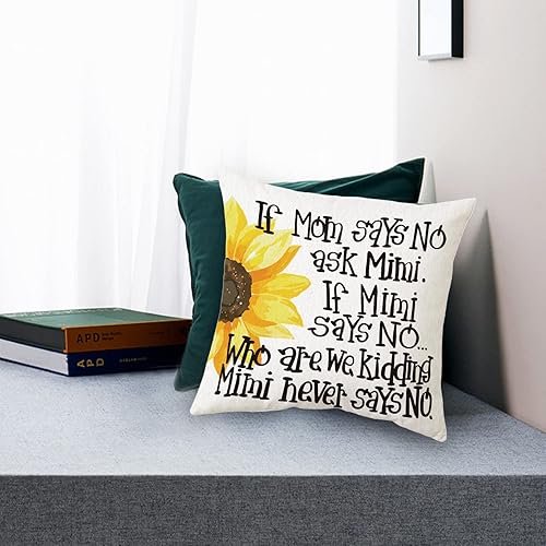 Miniatura 5 de Sidhua Decoración de almohada con temática de abuela para el hogar, diseño rústico con diseño floral de acuarela, 18 x 18 pulgadas, regalos para