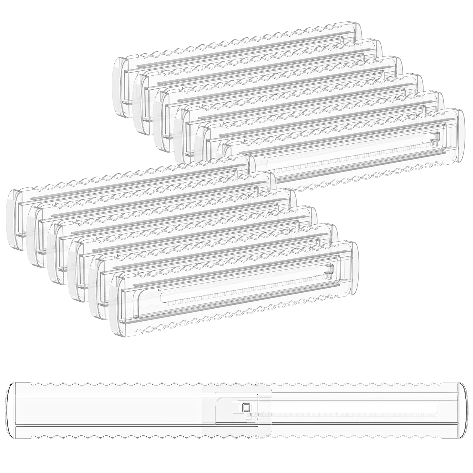 12 Pack 2.36" High Shallow Drawer Dividers, 12.5"-21.3" Expandable