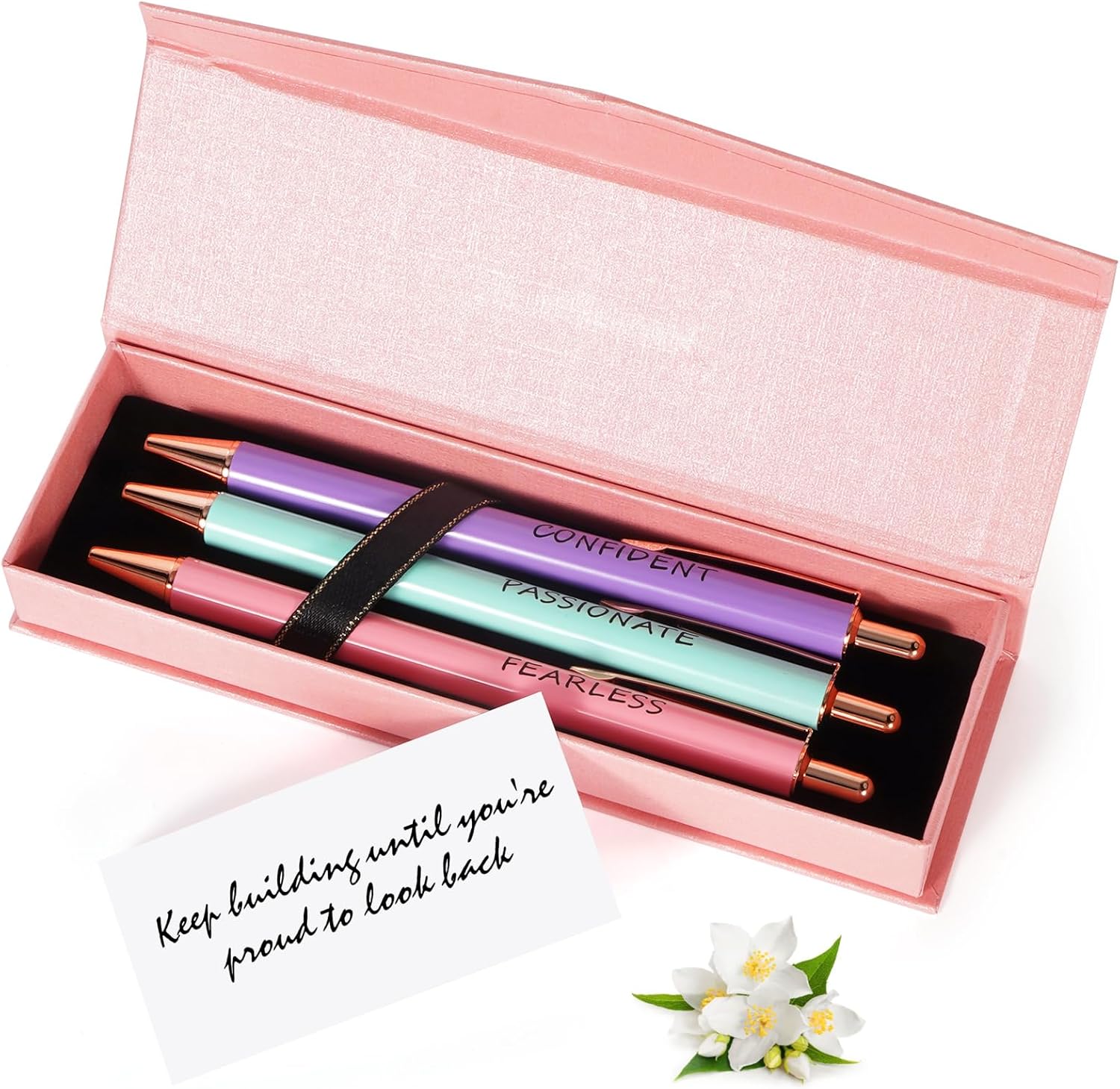 WY WENYUAN Thank You Gifts for Women, Fancy Pen Set for Women, Retractable & Quick-Drying - Perfect Teacher Pens, Employee Appreciation Gifts & Office Supplies (Black Ink, Medium/Fine Point) 3LPB-1