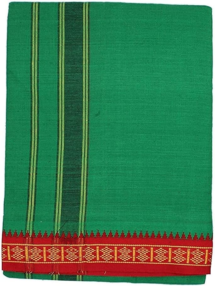 ™ Men's Cotton Color Dhoti - 1.8 Mtrs South Indian Thalapathy Style Single Layer Dhoti Veshti Mundu