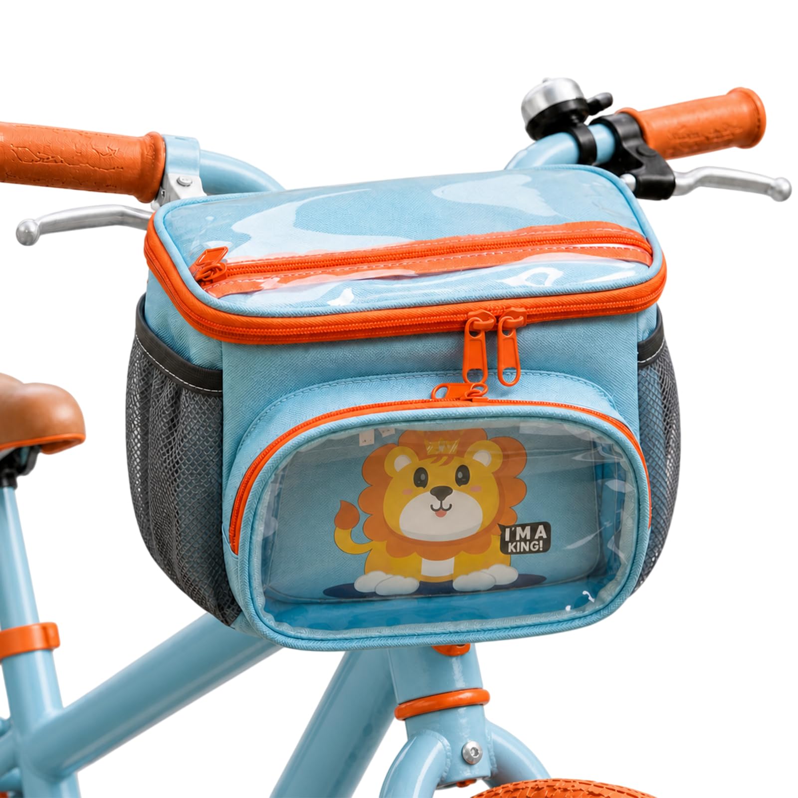 Sukizifa Kids Bike Basket with Zipper, Front Handlebar Bag for Balance Bike, Scooter and Tricycle, Waterproof Small Bicycle Basket for Boys and Girls