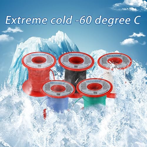 Vista 120 de BNTECHGO Kit de alambre de silicona de calibre 26, 7 colores cada uno de 25 pies, alambre de cobre estañado trenzado flexible de 26 AWG