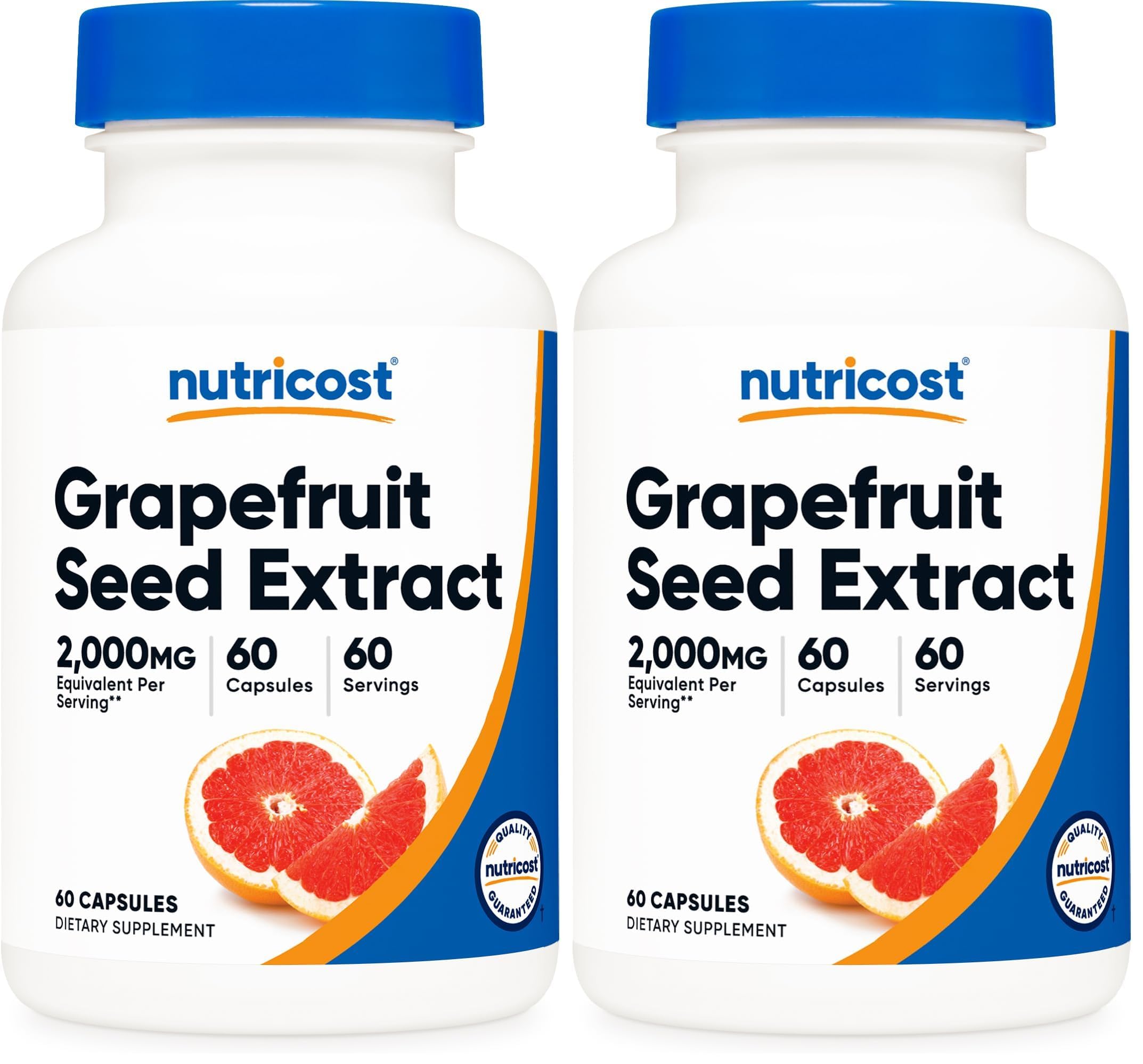 Nutricost Grapefruit Seed Extract 60 Capsules for 60 Servings Per Bottle (Pack of 2) 60 Count (Pack of 2)