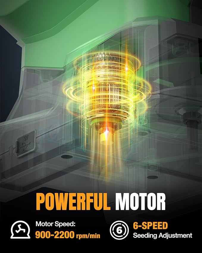 WORKPROX Esparcidor de Semillas recargable 7.2V miniatura 7