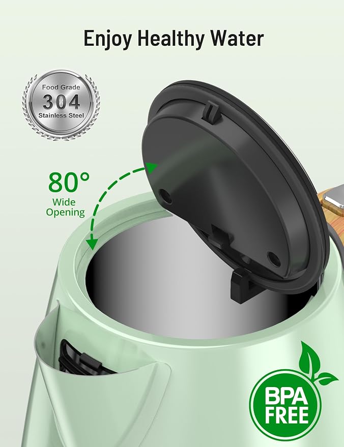Tetera Eléctrica de Acero Inoxidable 1.7L Verde miniatura 6