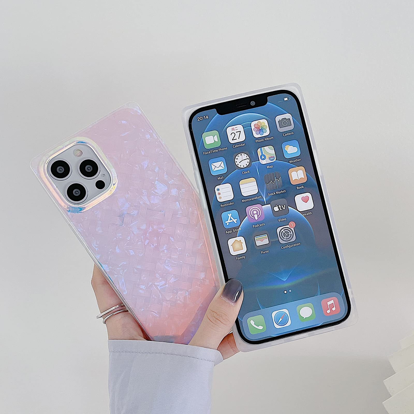 BANAILOA Custodia Per IPhone 11 – Quadrata Con Motivo Conchiglia E Smile – Lucida, Sottile, Antiurto Con Angoli In Metallo – 6,1 Pollici