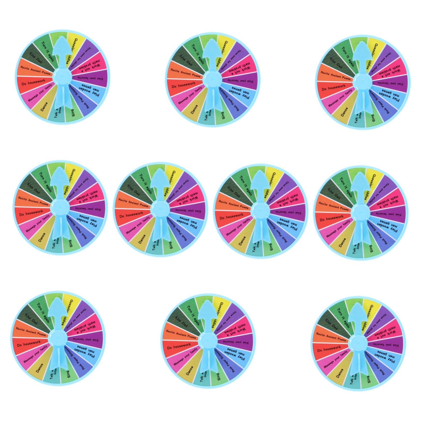 SUPVOX 10pcs Family Bonding Wheel Prizes Interactive Punishment Plate Accessories for Birthday Parties