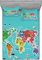 Vista 130 de Lunarable Grey Fitted Sheet & Pillow Sham Set, Pattern with Random Footprints Paw Traces Pet Legs Friendly Cats and Dogs, Decorative Printed 3 Piece