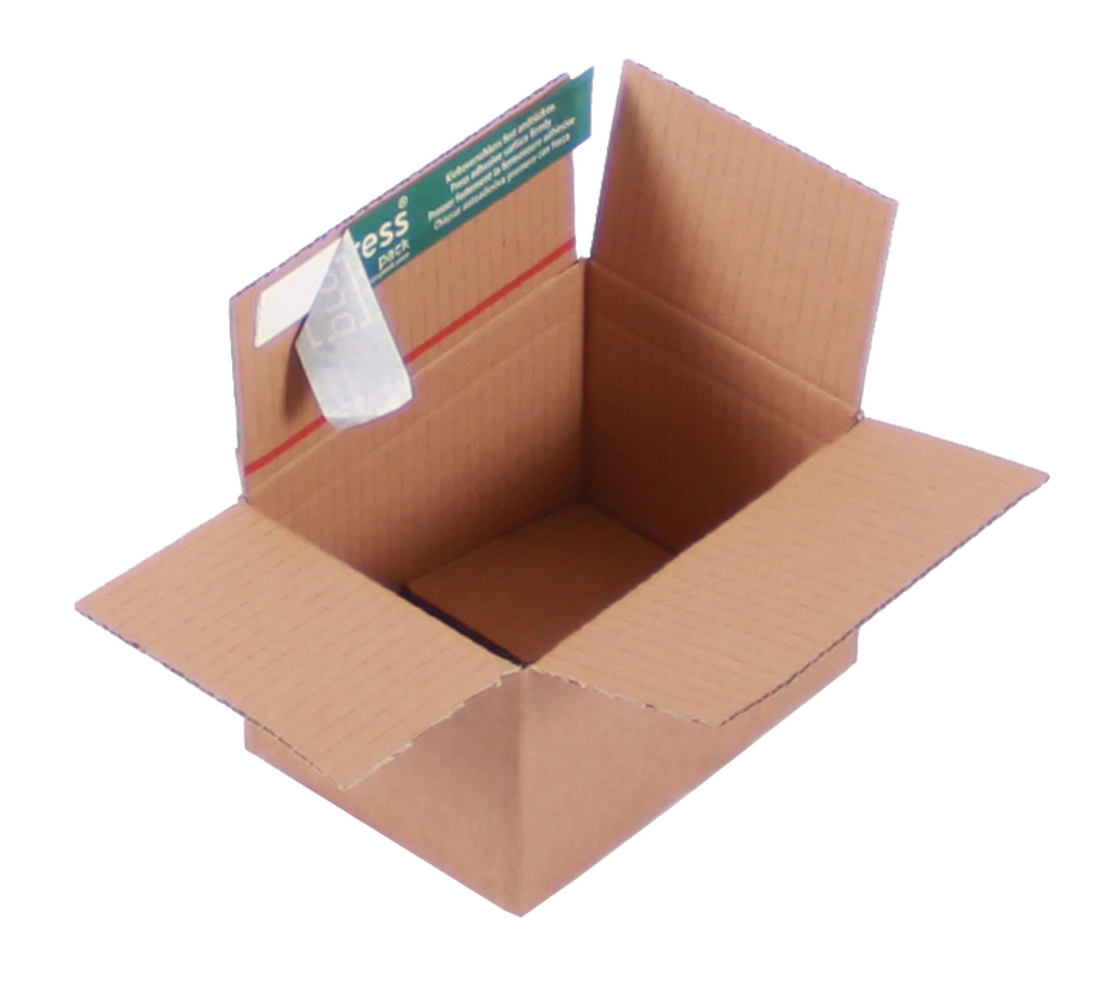 K10.01-1 Transportkarton Premium 1-wellig mit SK-Verschluss und Aufreißfaden DIN C6, 165 x 120 x 100-80 mm, 20er Pack, braun, 4250315307790