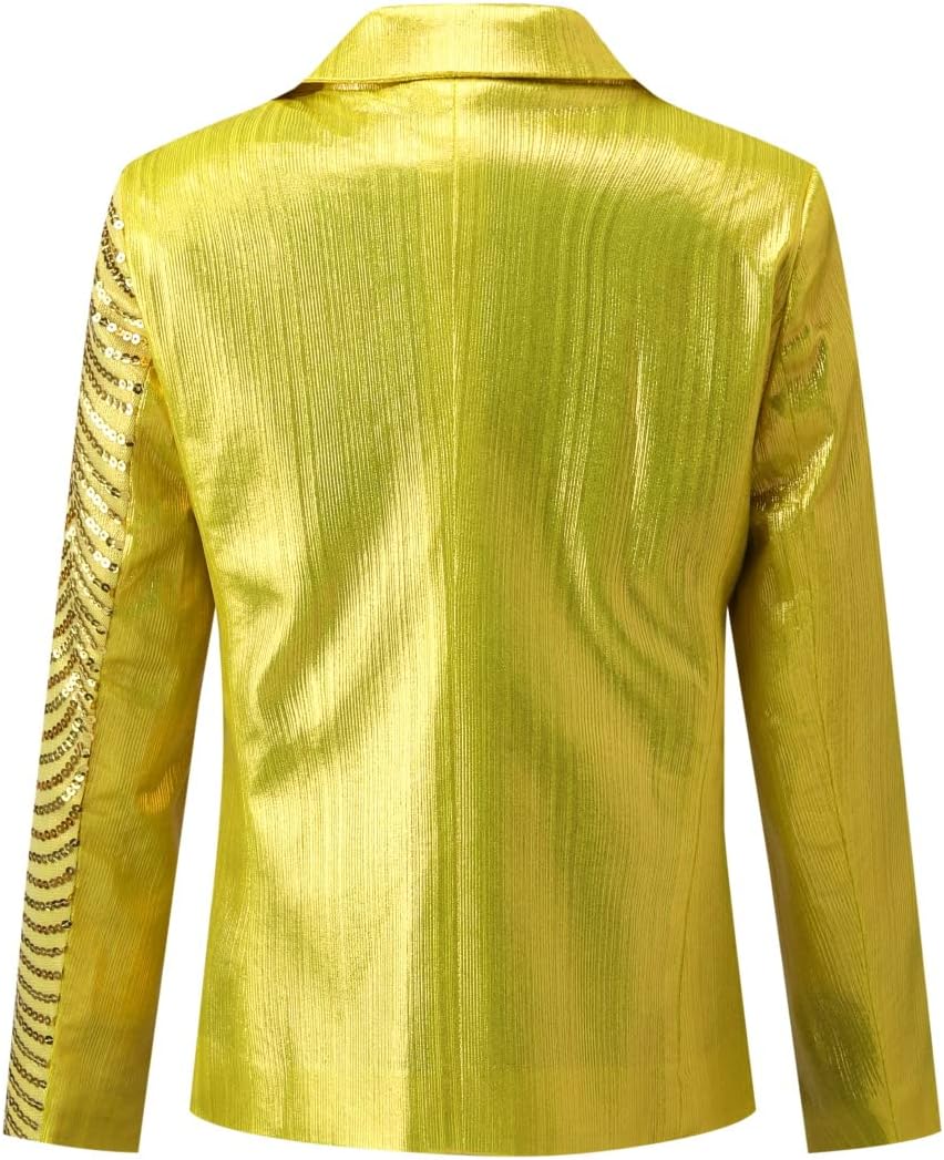 Boys Tuxedo Suit Formal Outfit 2 Piece Suits with Sequin Blazer and Black Pants for Party Prom Wedding - Image 4