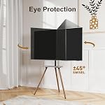 Épouse de trépied TV Se tenir debout pour 43 à 65 1 cm LCD LED OLED Écran, réglable en hauteur et pivotant TV Stand, coin portable TV Support de sol avec bac en bois, VESA 400x400mm, Minimaliste Noix noire