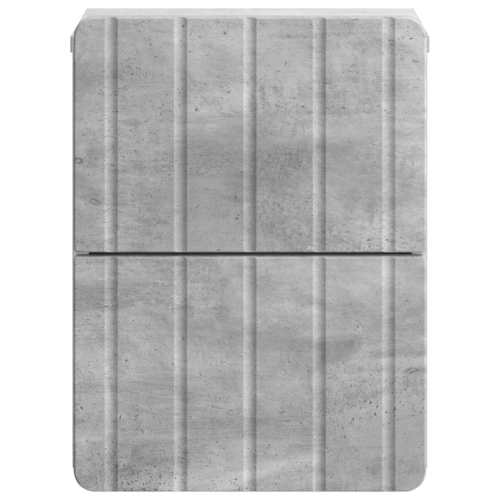 Mobiletto da notte a muro grigio cemento con ampio cassetto supporto per camera soggiorno ingresso e corridoio compatto 33x34,5x43 cm