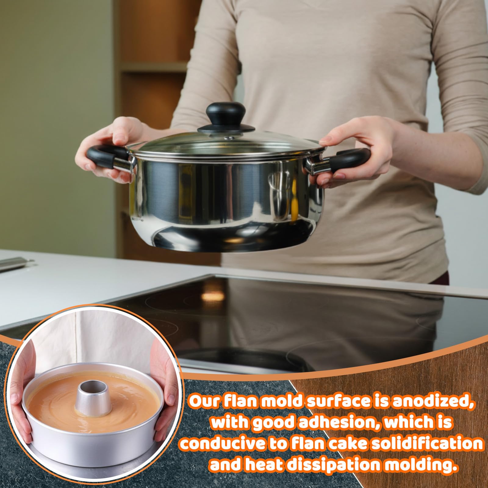 LemonRoad Double Boiler & Flan Mold Set -5