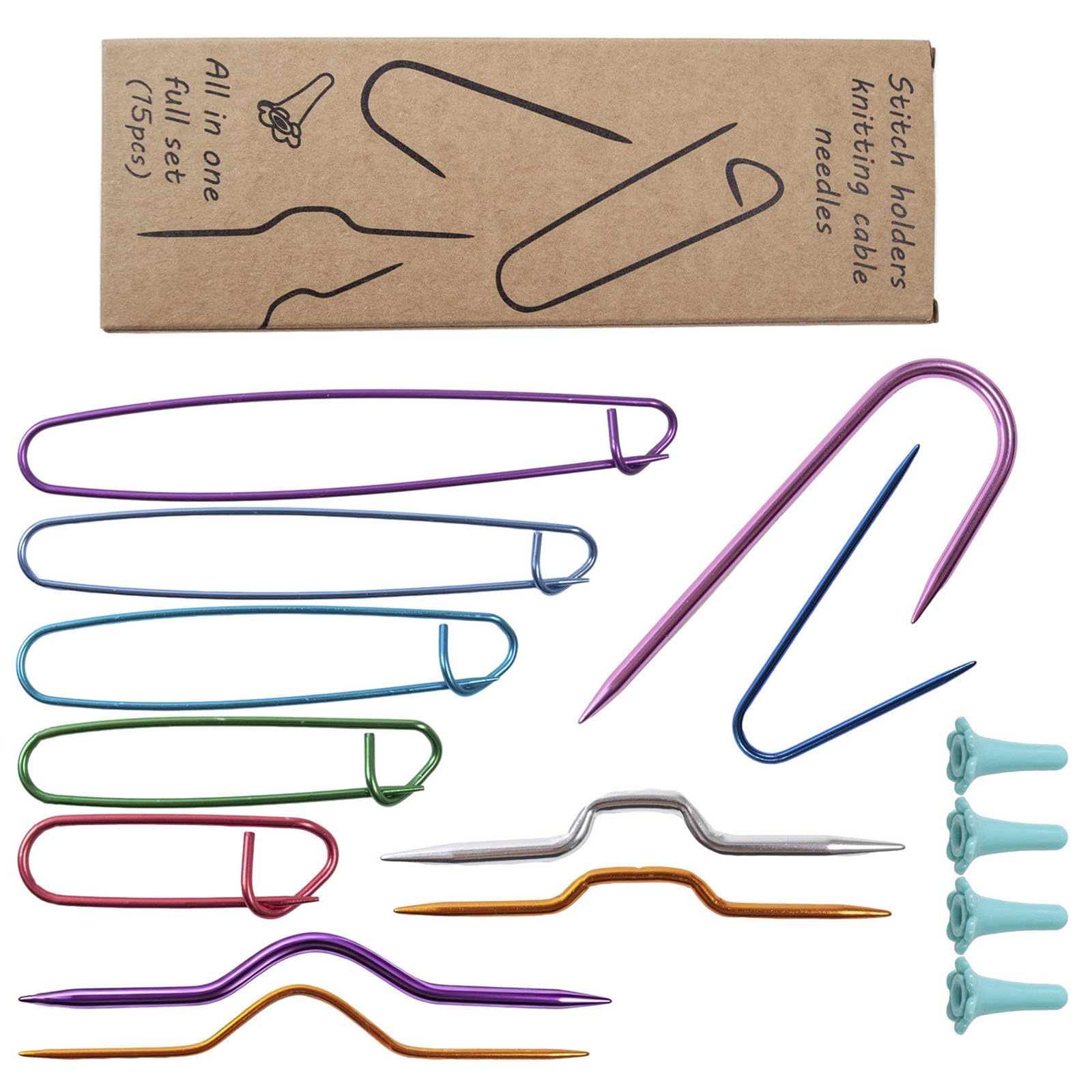 Alfiler de costura en U PANGBOER silicona aluminio tejer crochet sondas