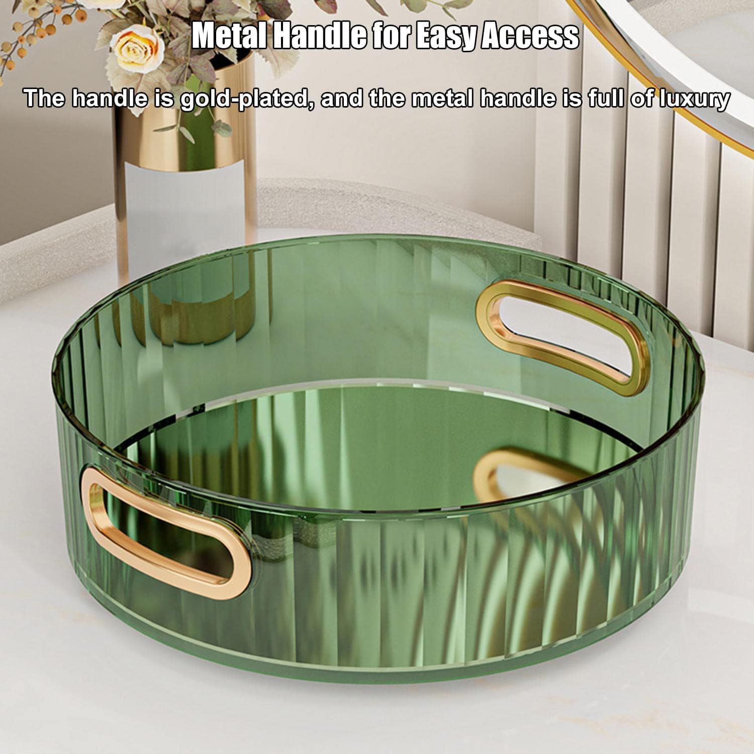 360 Degree Rotating Cosmetic Organizer, Green - Angle 5