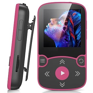 AGPTEK 64GB MP3 Player with Clip, Bluetooth 5.3 Lossless Sound with FM Radio, Voice Recorder for Sport Running, Supports up to 128GB TF Card,Rose Red - Amazon product rated Grade C