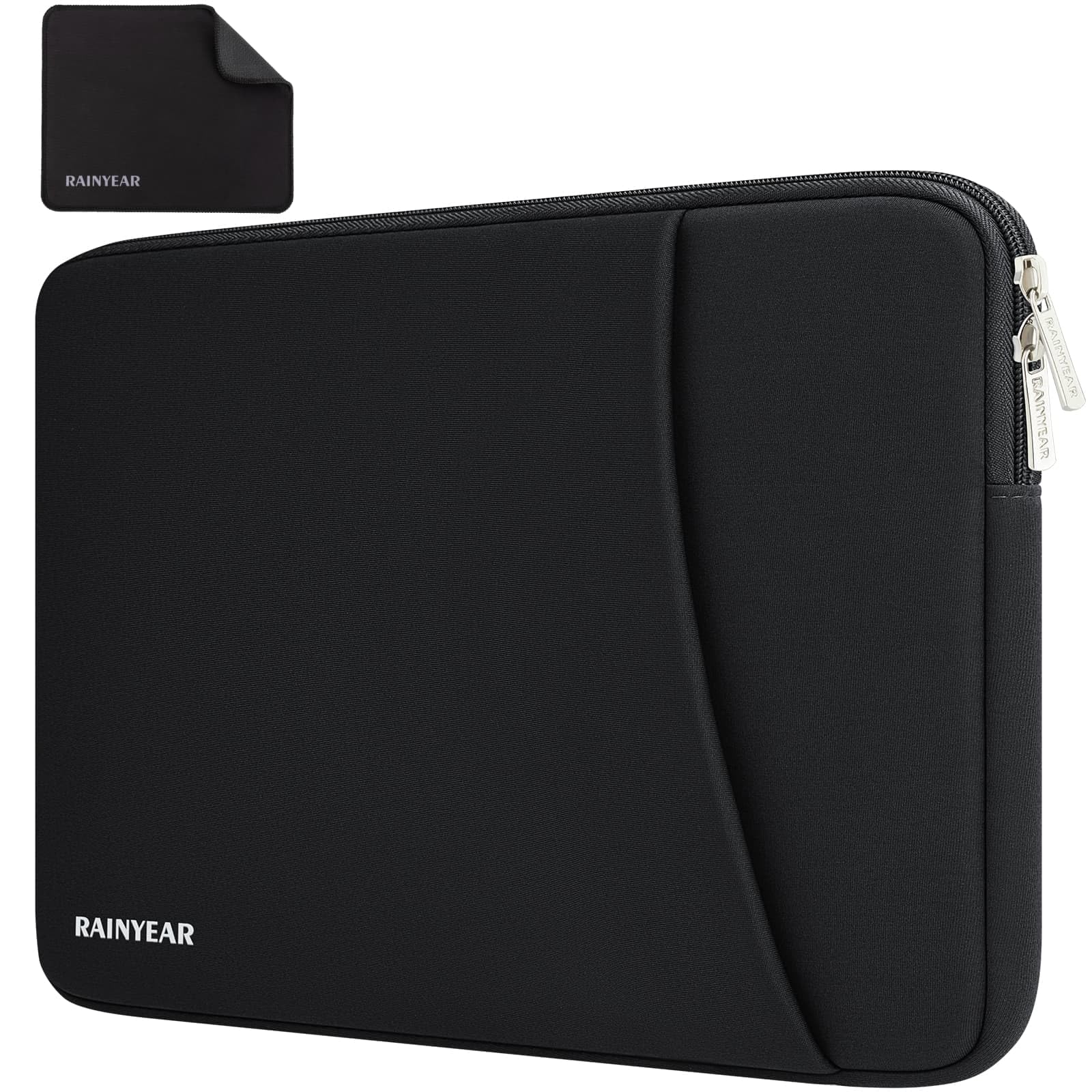 RAINYEAR Laptoptasche für 13 Zoll MacBook Air M5 M4 M3 M2 (A3449 A3240 A3113 A2681 A2338 A2337), 13 Zoll MacBook Neo A3404, kompatibel mit 14 Zoll MacBook Pro, 13 Zoll Notebook Chromebook, Schwarz