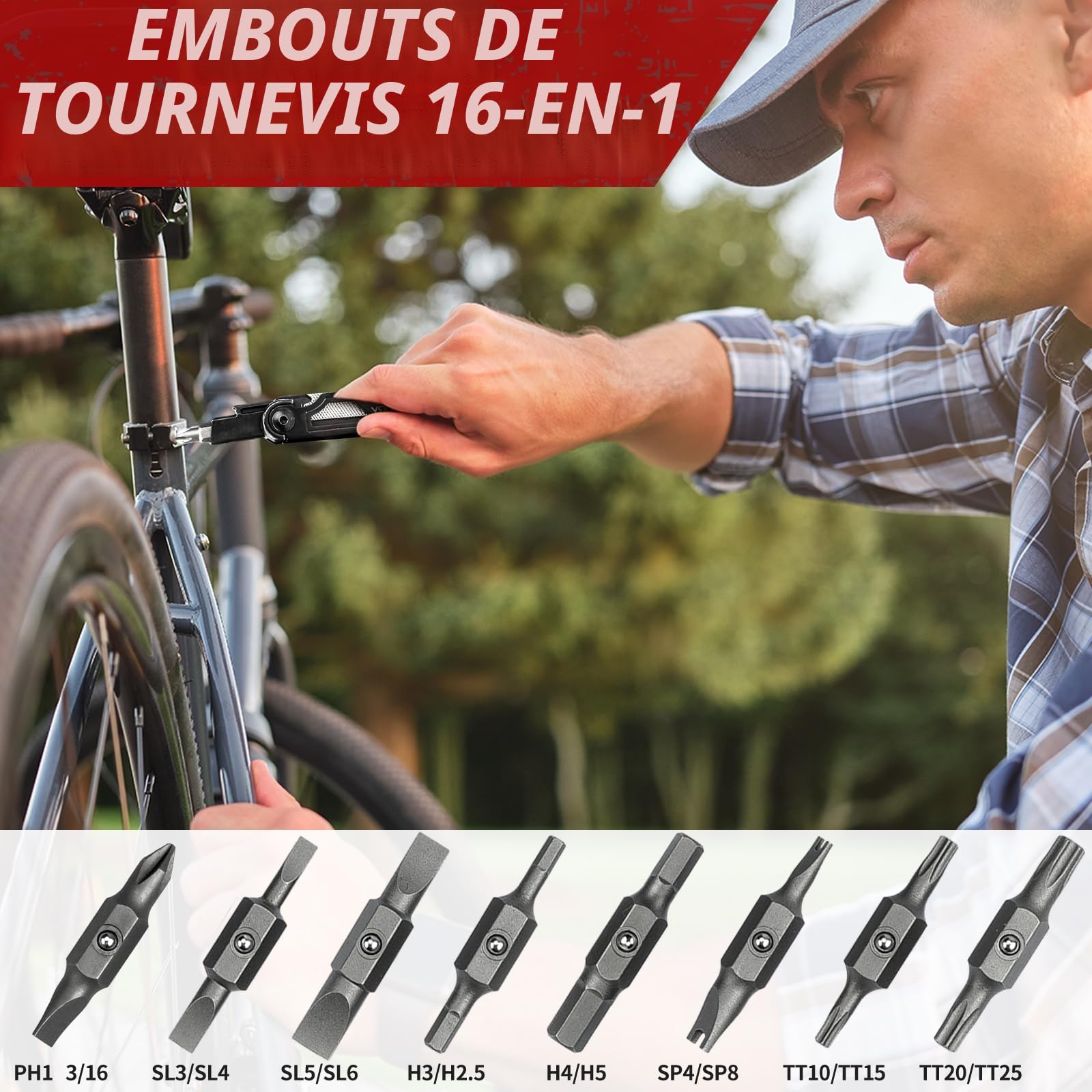BIBURY Pince Multifonctions en Acier Inoxydable, Outil Multifonction avec Ciseaux, Scie et de Tournevis Interchangeables, Multitool pour Extérieur, Camping, Randonnée, Idee Cadeau Homme Original