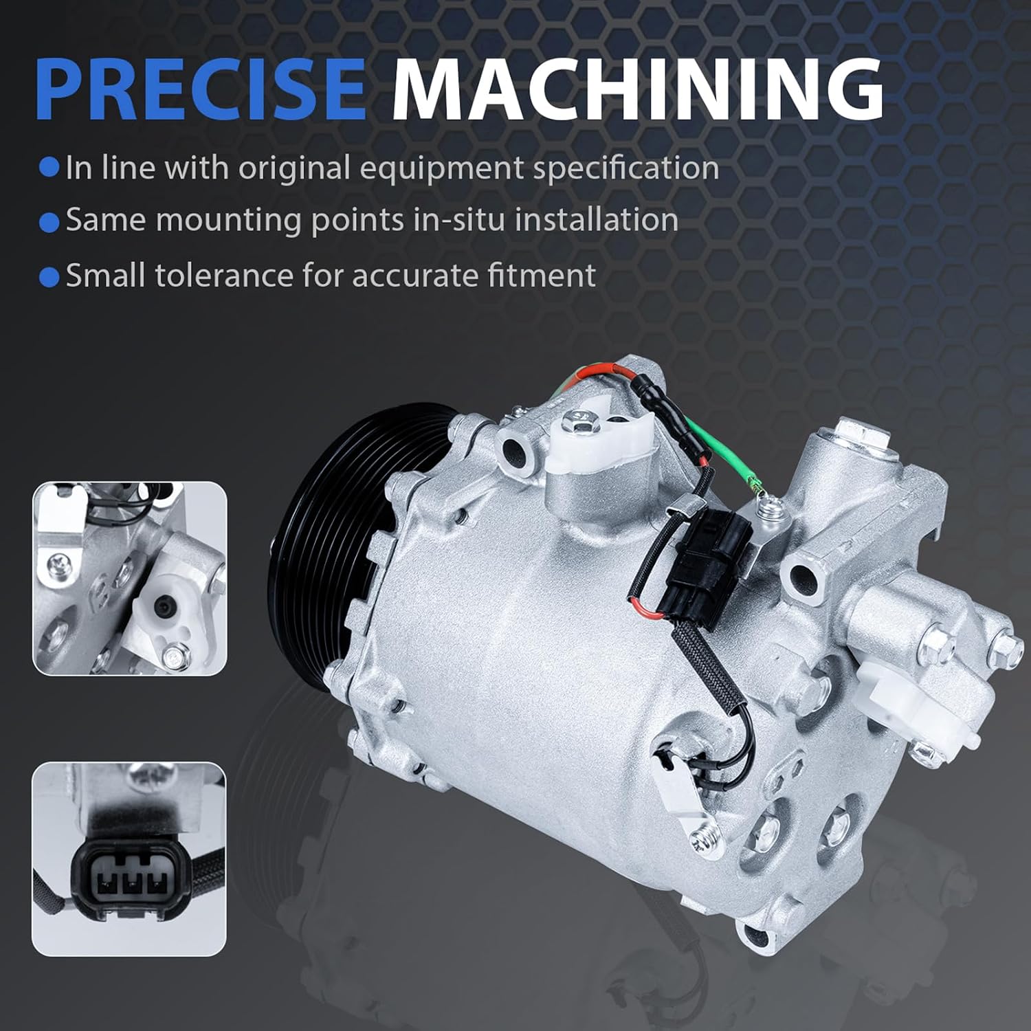 A/C Compressor w/Clutch for Honda CRV 2007-2015 Acura ILX RDX 2.4L Air Conditioning Compressor with Clutch for CO 4920AC 38810RWCA03