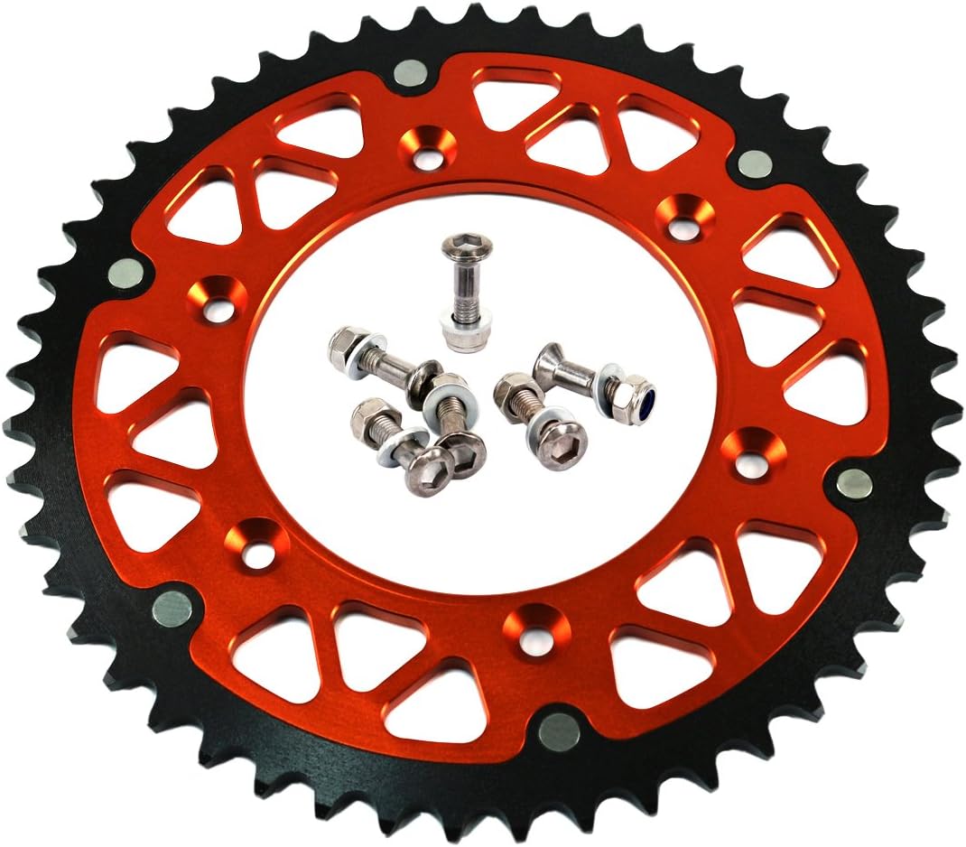 51T CNC Rear Chain Sprocket For KTM 125 150 200 250 300 350 400 450 500 600 620 Orange (51T)