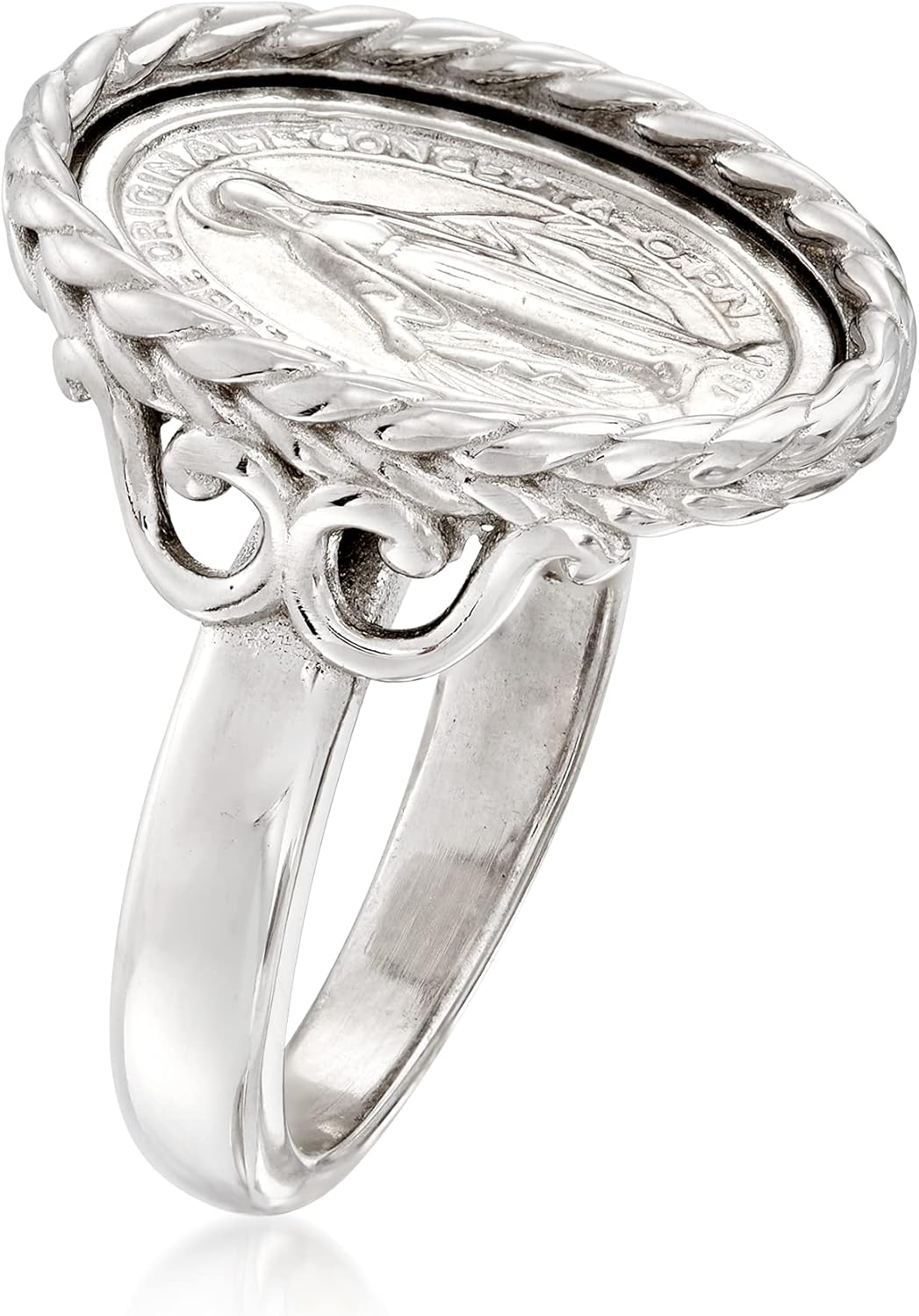 Ross-Simons Italian Sterling Silver Miraculous Medal Oval Ring