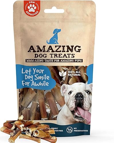 Miniatura 1 de Amazing Dog Treats - Bully Stick Bites (bolsa de 3 libras) Masticables prémium para perros - Golosina para perros fácilmente digerible - Huesos de
