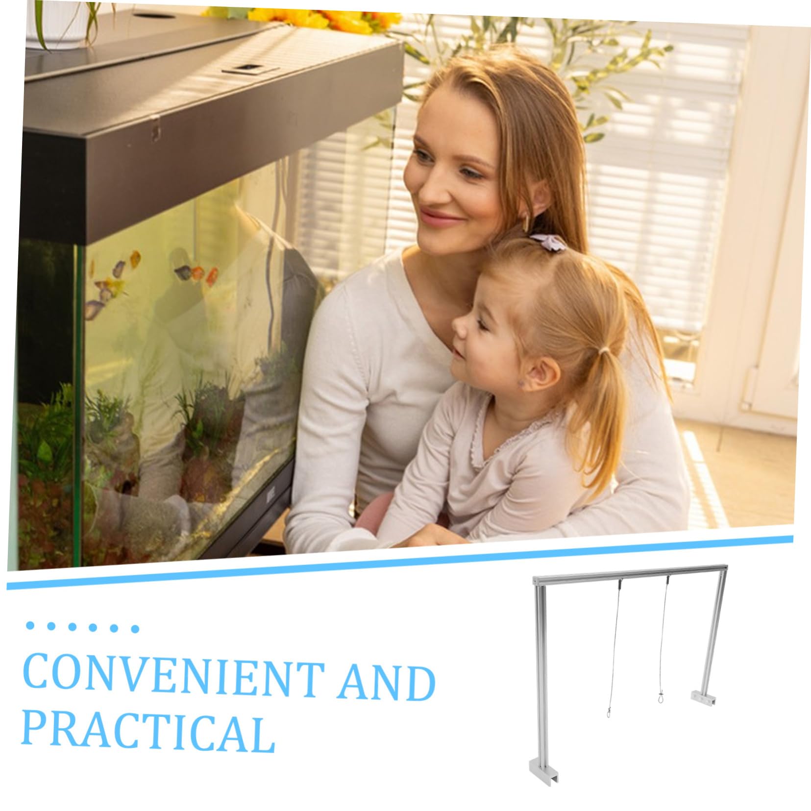GLEAVI 1 Set supporto luce acquario portalampada per acquari accessori per acquari terrario portalampada a sospensione per acquario supporto per luce dell'acquario Lega di alluminio