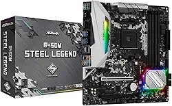 Placa Mãe AM4/USB 3.1/Type-C/Displayport, HDMI, ASRock, B450M Steel Legend