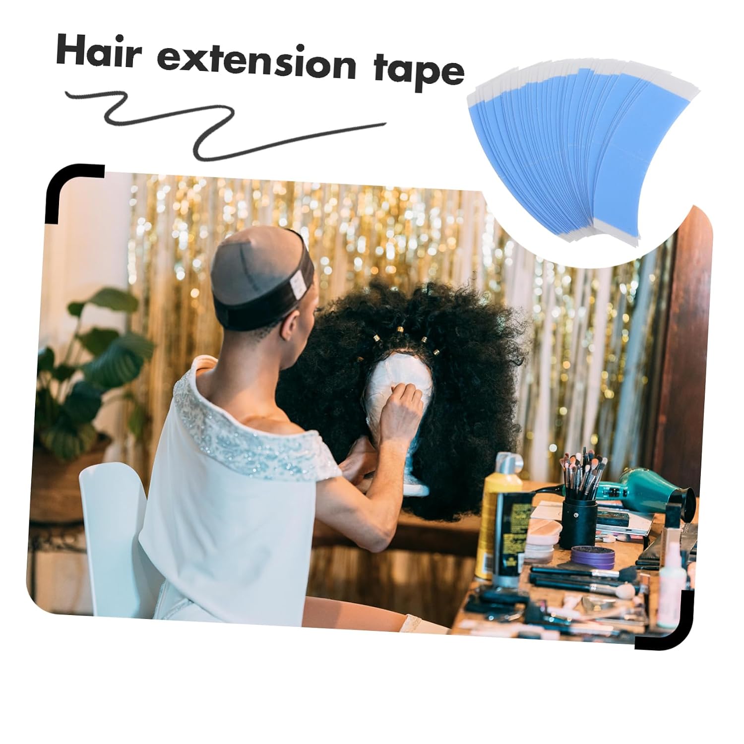 Hair Extension Tape Replacement Double-Sided Adhesive Tape Safe Convenient Wig for Women Girls