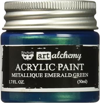 Finnabair Art Alchemy Acrylic Paint 1.7 Fluid Ounces, Metallique Emerald Green
