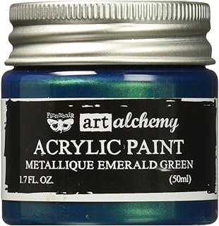 Prima Marketing Finnabair Art Alchemy Acrylic Paint 1.7 Fluid Ounces, Metallique Emerald Green