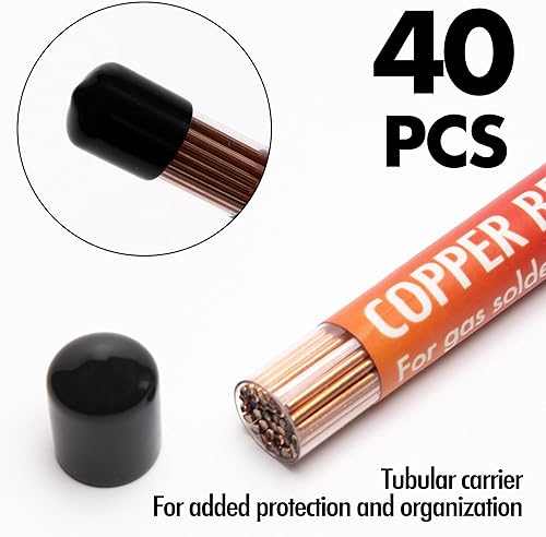 Miniatura 2 de Varillas de soldadura de cobre BCuP-2 (564 pulgadas x 9.8 pulgadas) de 0.079 in de fósforo redondas de autofundente para soldadura automática de