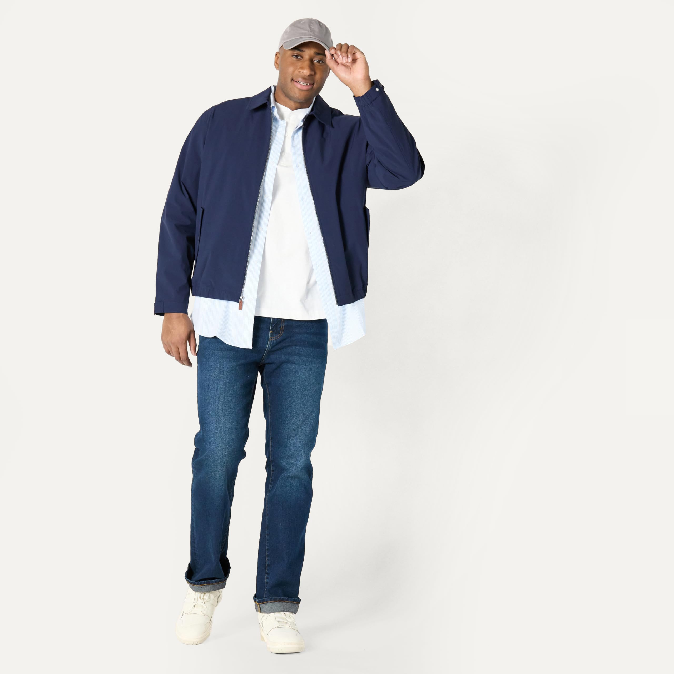 Amazon Essentials Homme Blouson Bomber Zippé Léger et Extensible, Coupe Décontractée