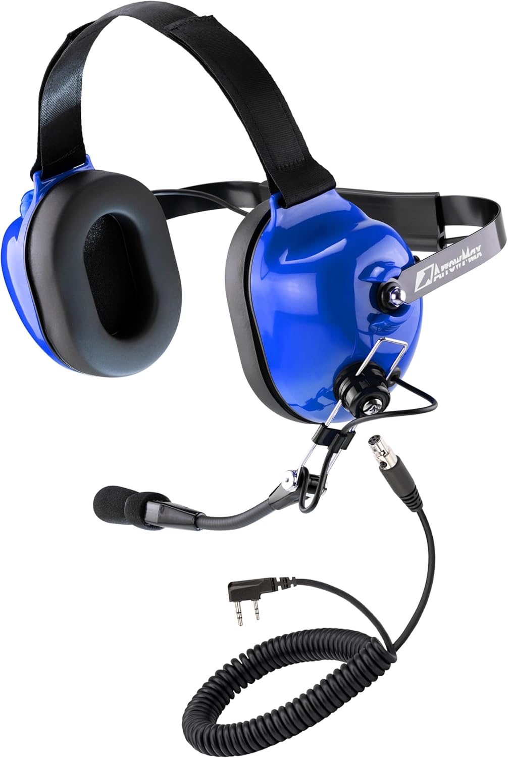 ArrowMax AHDH0033D-BU-SC-K2 Motorsports Pit Crews 23dB Noise Reduction Racing Headphone Compatible with BaoFeng BTECH UV-5R UV-5RA Kenwood 2-Pin K1 Plug (with Dynamic Noise-Canceling Microphone)