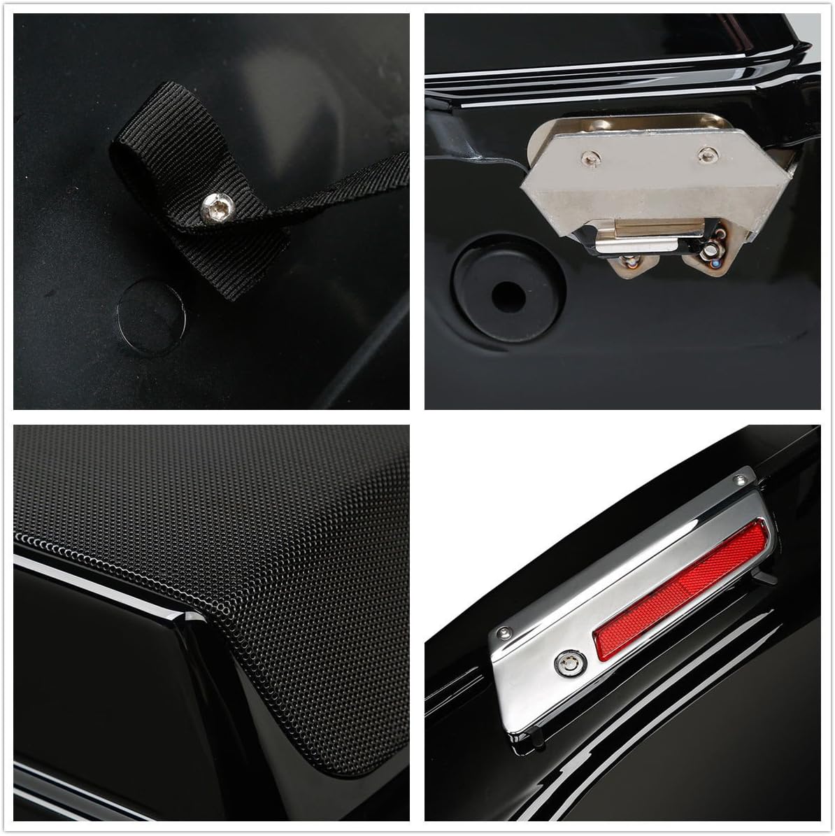 TCMT 5" Stretched Saddlebag W/ 5x7 Speaker Lids Fits For Harley Touring Models CVO Road Glide Road King Street Glide Electra Glide Ultra Classic 1994-2013