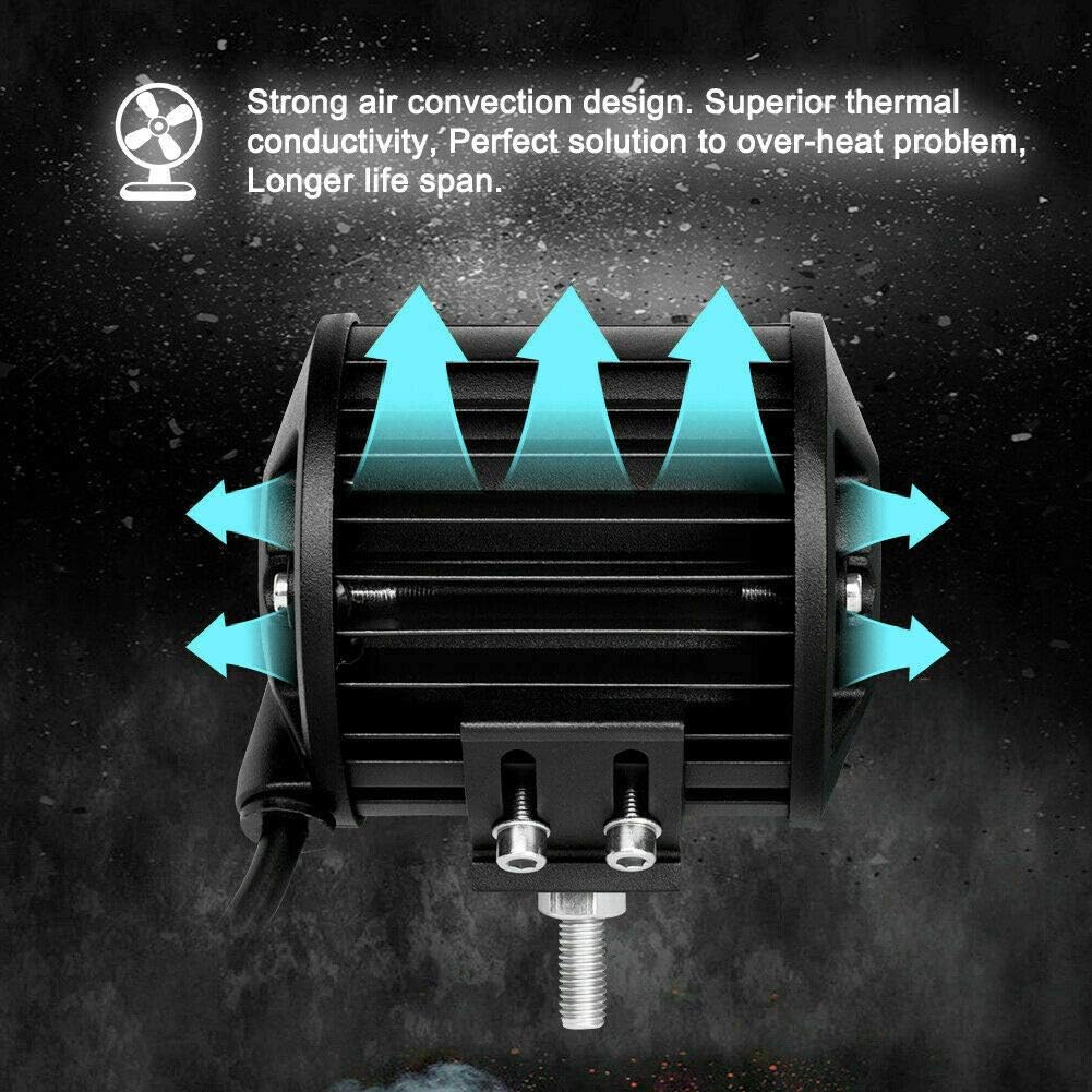 4 Inch Led Pod Lights 60W 12000LM Triple Row Spot Flood Combo Off Road Fog Driving Work Light for Truck ATV UTV SUV Boat, 8 Pack
