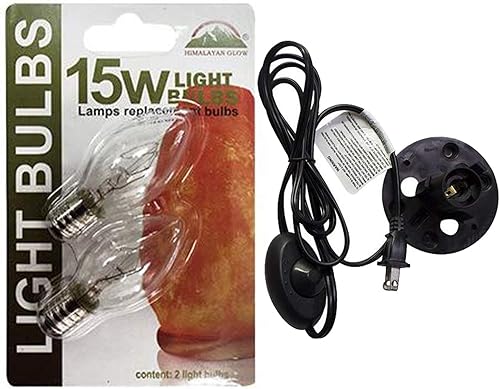 Miniatura 1 de Himalayan Glow C01-2-2PK - Cable de repuesto para lámpara de sal del Himalaya con interruptor de atenuación (paquete de 2) y bombillas halógenas E12